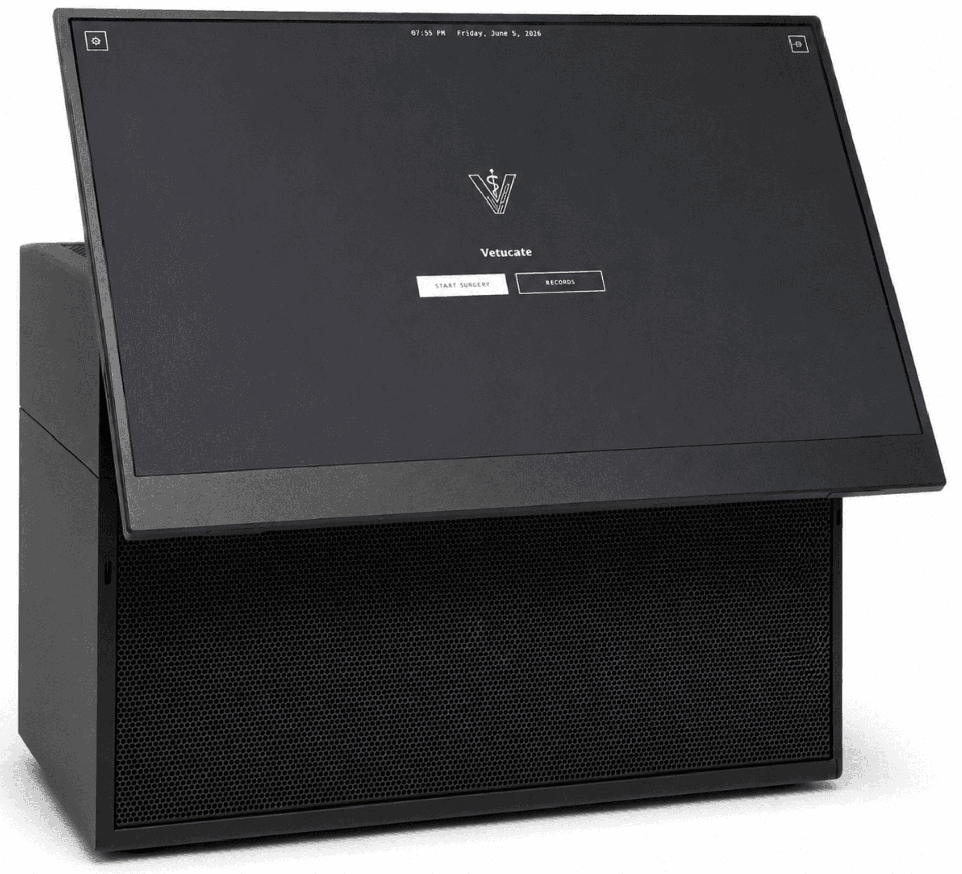 Vetucate surgical documentation appliance with touchscreen raised